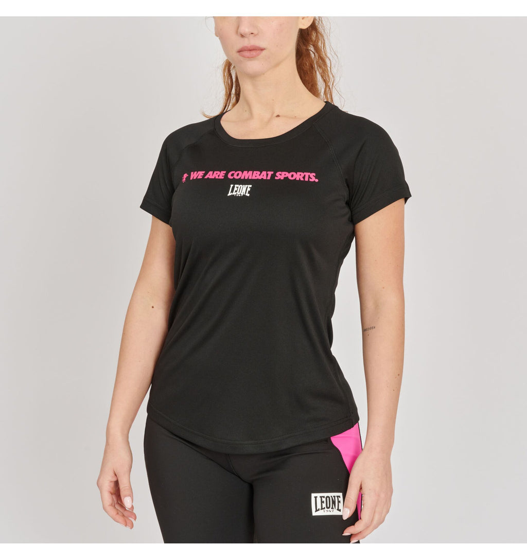 Women's Performance T-Shirt Leone 1947 Logo WACS ABX144 - Black