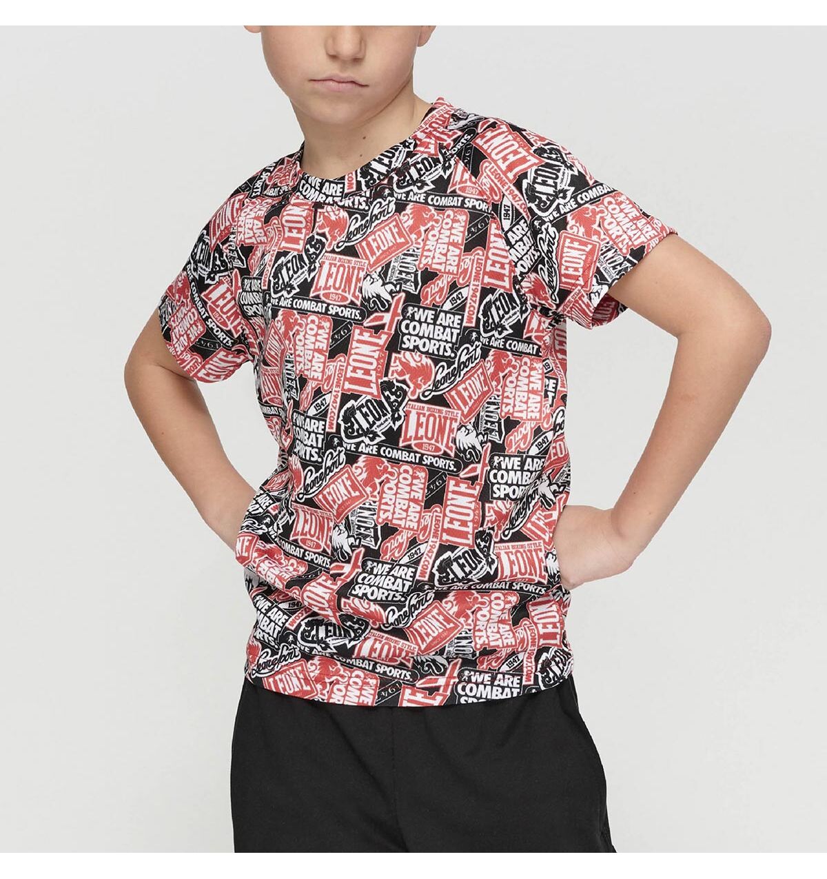 Kids Leone 1947 Patch Workout T-Shirt - Black