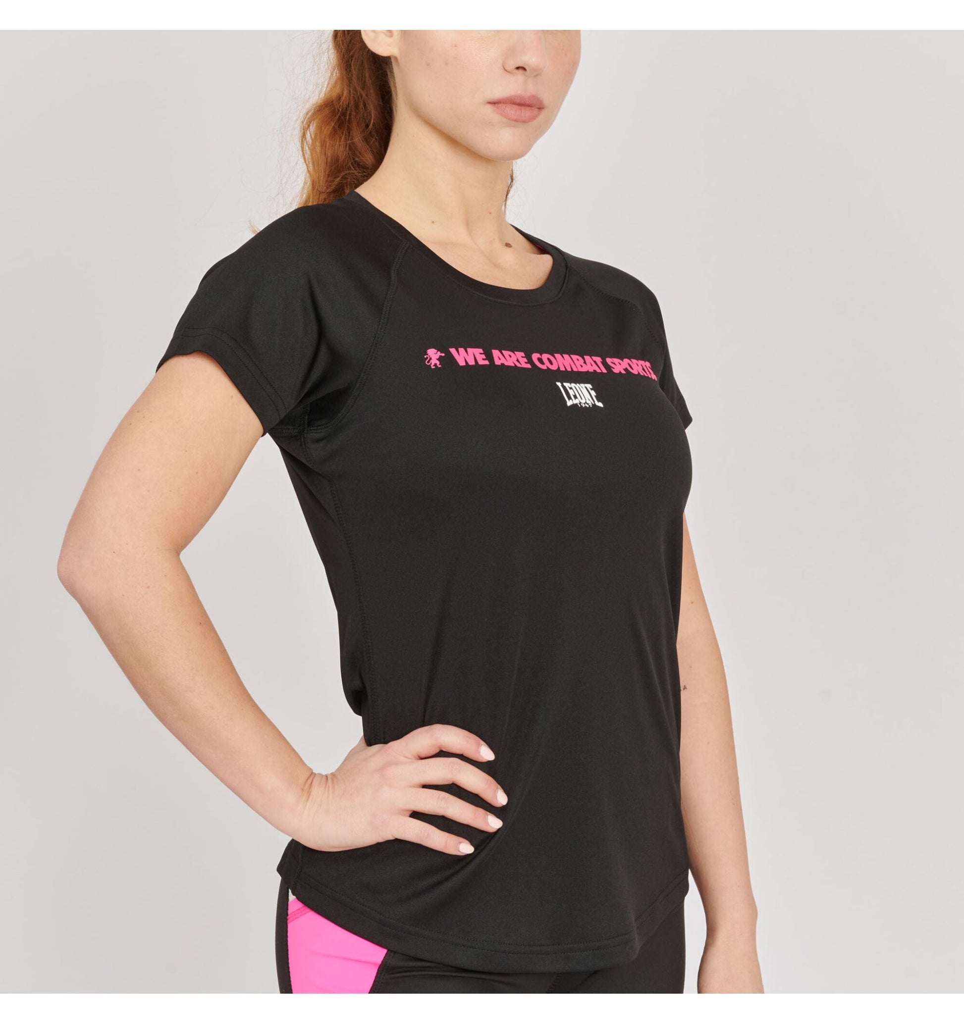 Women's Performance T-Shirt Leone 1947 Logo WACS ABX144 - Black