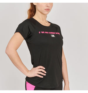 Women's Performance T-Shirt Leone 1947 Logo WACS ABX144 - Black