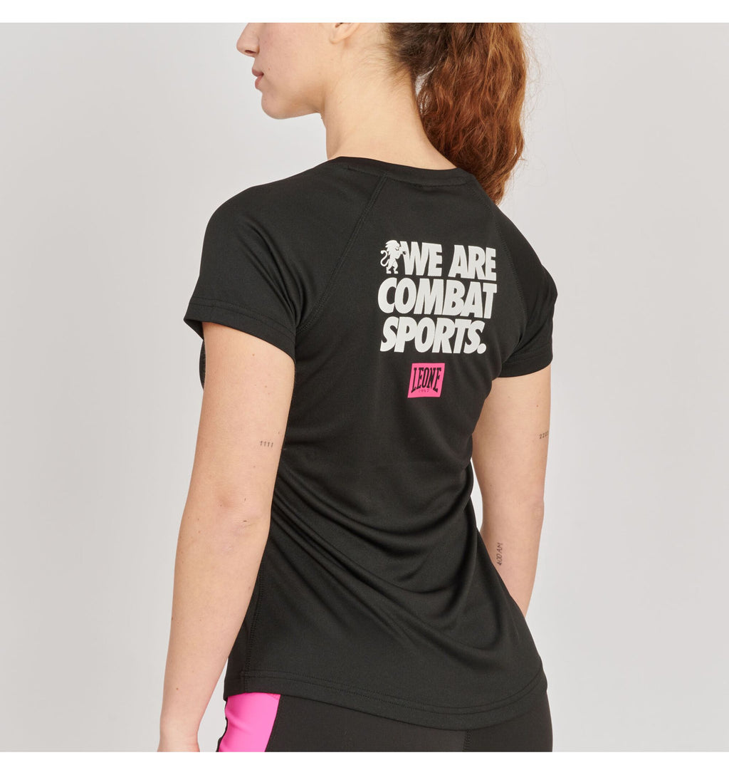 Women's Performance T-Shirt Leone 1947 Logo WACS ABX144 - Black