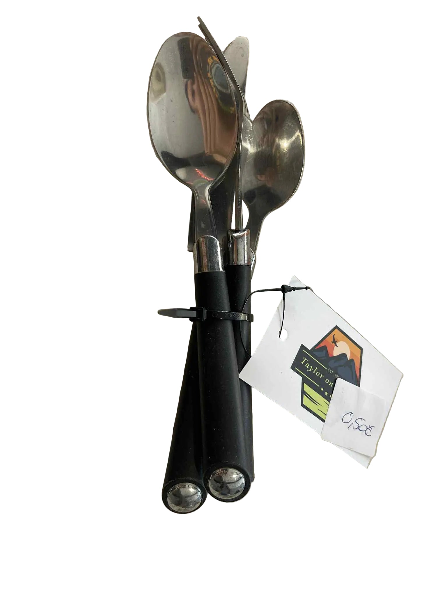 Knife, fork, spoon and teaspoon